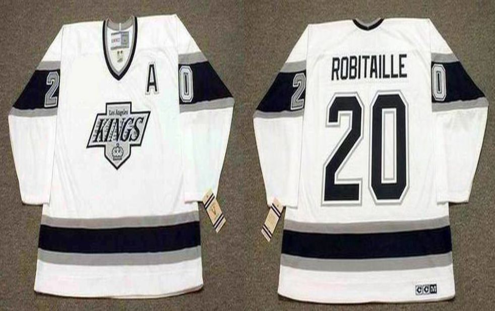 2019 Men Los Angeles Kings 20 Robitaille White CCM NHL jerseys